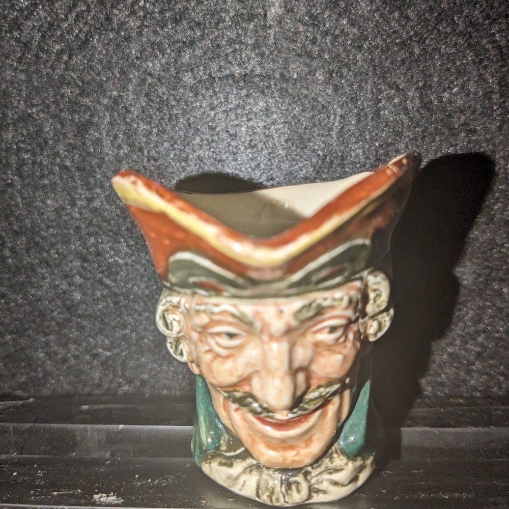 Vintage Royal Doulton, Dick Turpin, Porcelain Toby Mug, Pistol Handle 2.25” Tall